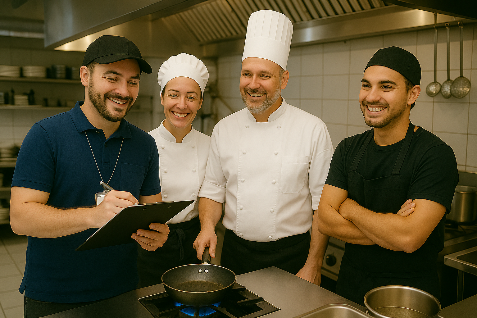 NES auditors working in a kitchen